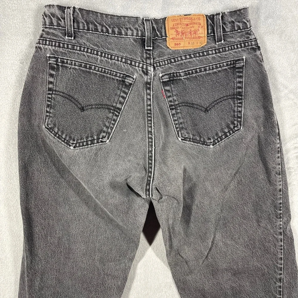 Levi's‎ 560 Jeans Mens 33(30)x32(30.5) Charcoal Grey Relaxed Fit Tapered Vintage